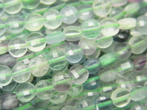 Coin, Fluorite Gemstone Beads