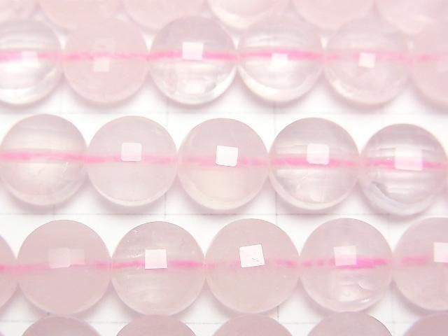 [Video]High Quality! Rose Quartz AA++ Faceted Coin 8x8x5mm half or 1strand beads (aprx.15inch/37cm)