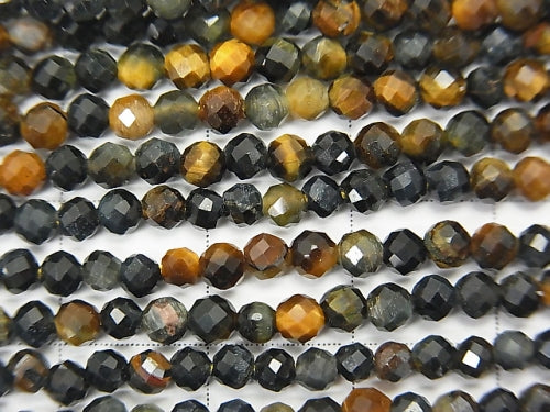 High Quality! 1strand $5.79! Mix Tiger's Eye AA ++ Faceted Round 3mm 1strand beads (aprx.15inch / 38cm)