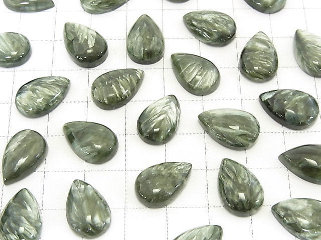 Seraphinite AAA Pear shape  Cabochon 15x10mm 2pcs $6.79!