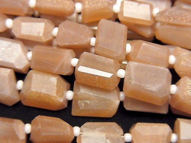 [Video]High Quality Orange Moonstone AAA- Faceted Nugget 1strand beads (aprx.12inch/30cm)