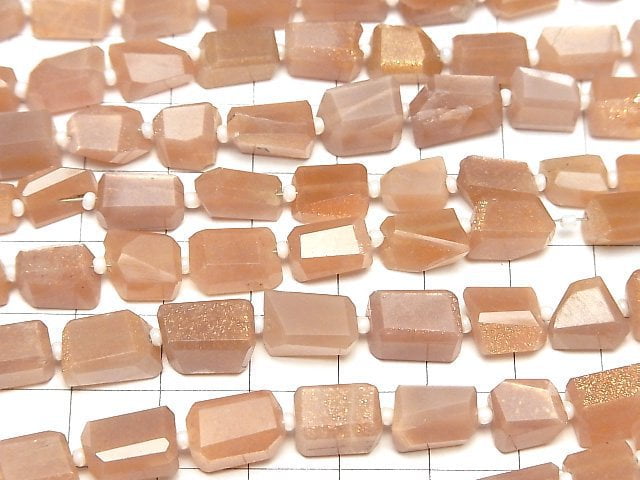 [Video]High Quality Orange Moonstone AAA- Faceted Nugget 1strand beads (aprx.12inch/30cm)