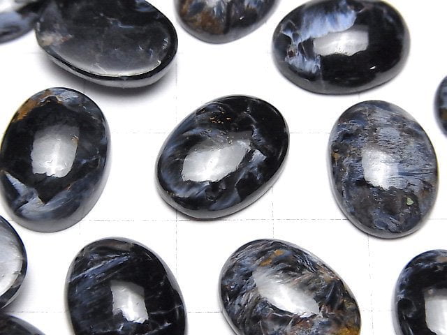 [Video]Blue Pietersite AAA Oval Cabochon 16x12mm 1pc