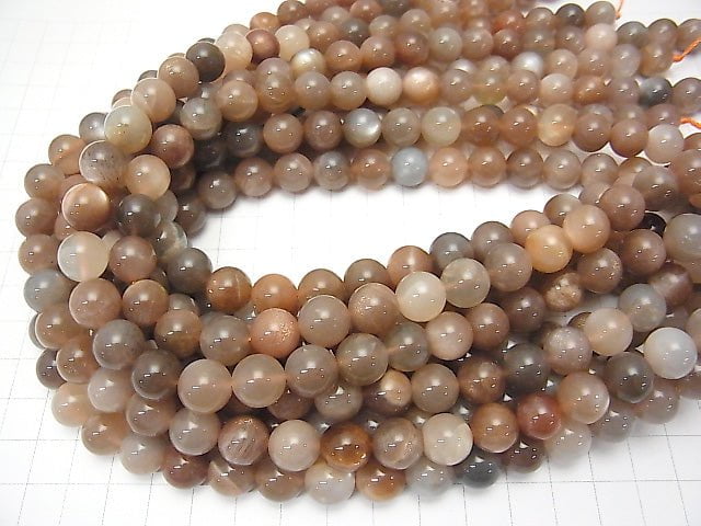 [Video] Multi Color Moonstone AA + Round 10mm half or 1strand beads (aprx.15inch / 36cm)