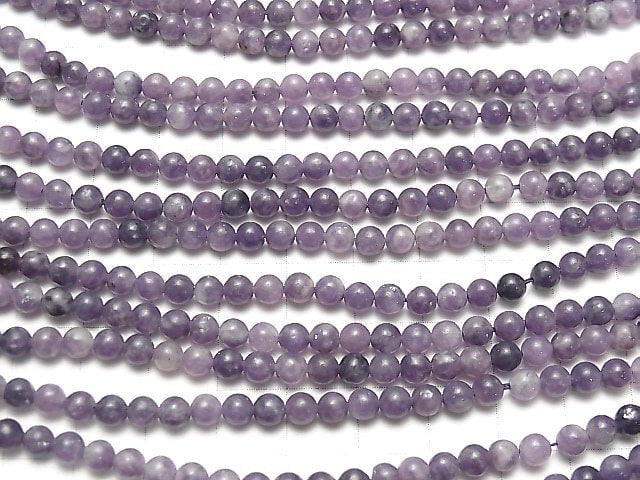 [Video] Lepidolite AA++ Round 4.5mm 1strand beads (aprx.15inch/38cm)