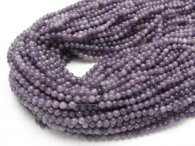 [Video] Lepidolite AA++ Round 4.5mm 1strand beads (aprx.15inch/38cm)