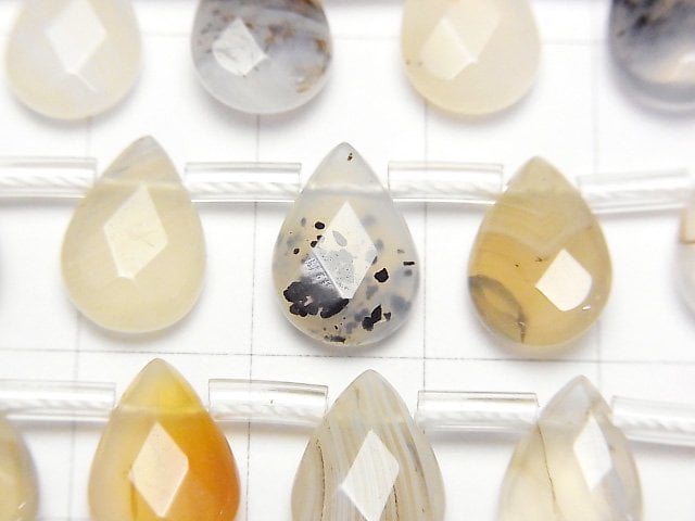 [Video] Montana Moss Agate AA ++ Faceted Pear Shape 12x8x4mm half or 1strand beads (aprx.15inch / 37cm)