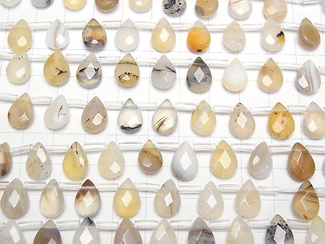 [Video] Montana Moss Agate AA ++ Faceted Pear Shape 12x8x4mm half or 1strand beads (aprx.15inch / 37cm)