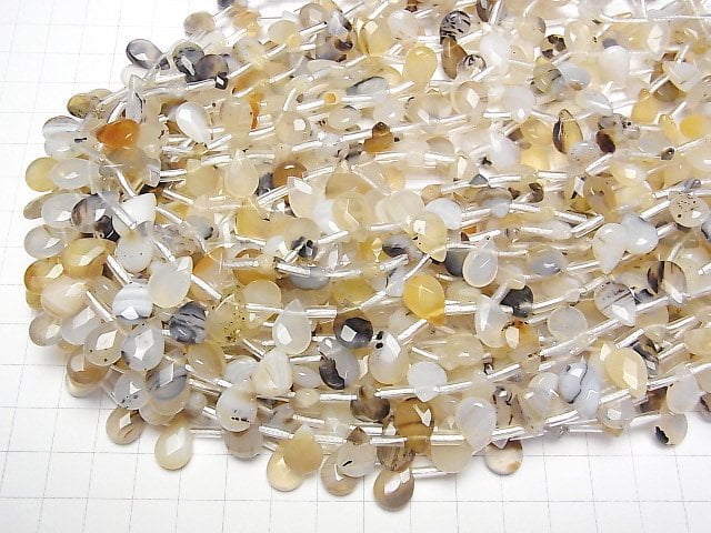 [Video] Montana Moss Agate AA ++ Faceted Pear Shape 12x8x4mm half or 1strand beads (aprx.15inch / 37cm)