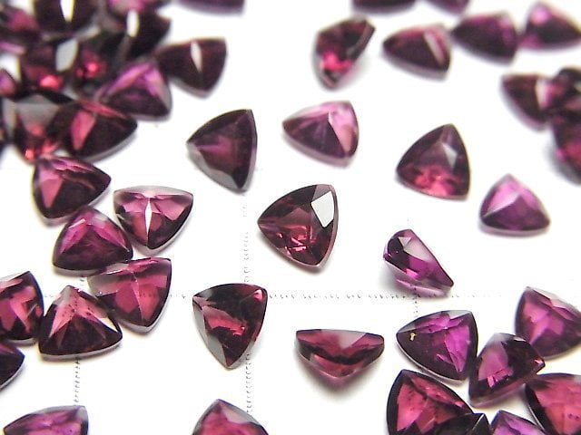 [Video]High Quality Rhodolite Garnet AAA Loose stone Triangle Faceted 5x5mm 5pcs