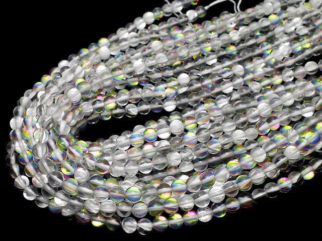 [Video]Rainbow Luna Flash Round 6mm 1strand beads (aprx.15inch/36cm)