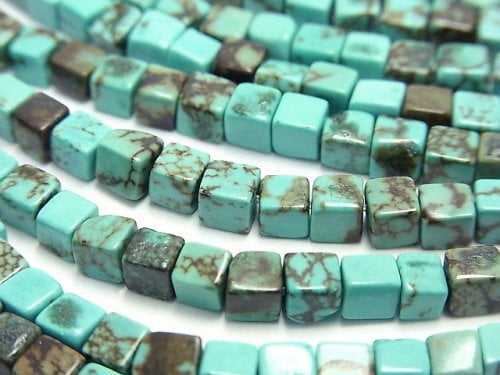 Cube, Magnesite Turquoise Gemstone Beads