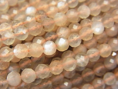 Faceted Round, Moonstone Gemstone Beads