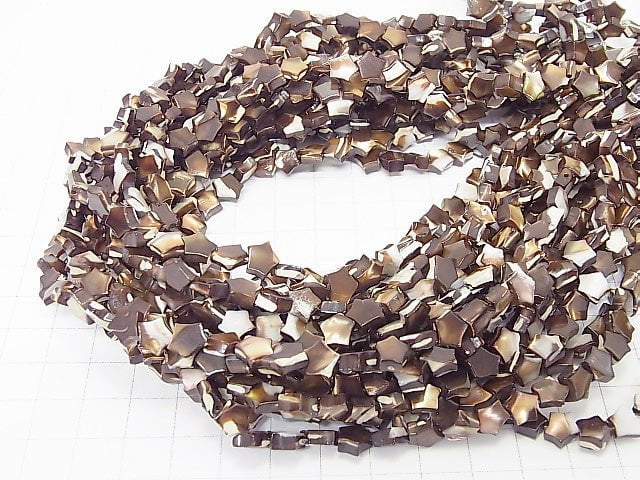 [Video] Mother of Pearl MOP Brown Star 6x6x3mm 1strand beads (aprx.15inch / 37cm)