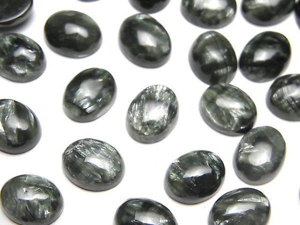 Cabochon, Seraphinite Gemstone Beads