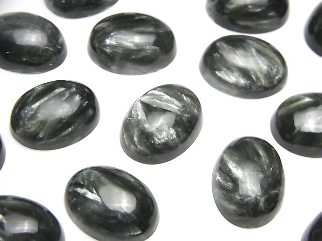 Cabochon, Seraphinite Gemstone Beads