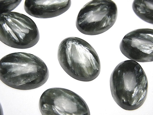 Cabochon, Seraphinite Gemstone Beads