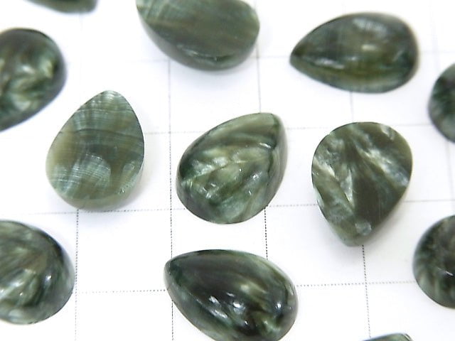 Seraphinite AAA Pear shape  Cabochon 14x10mm 2pcs $5.79!