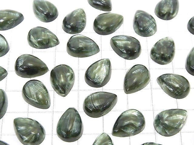 Seraphinite AAA Pear shape  Cabochon 14x10mm 2pcs $5.79!