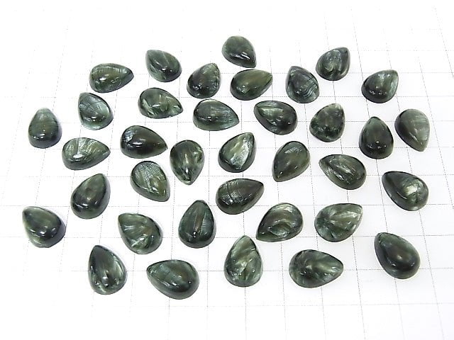 Seraphinite AAA Pear shape  Cabochon 14x10mm 2pcs $5.79!