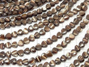 1strand $8.79! Mother of Pearl MOP Brown Vertical Hole Heart Shape 4x4x3mm 1strand beads (aprx.15inch / 37cm)