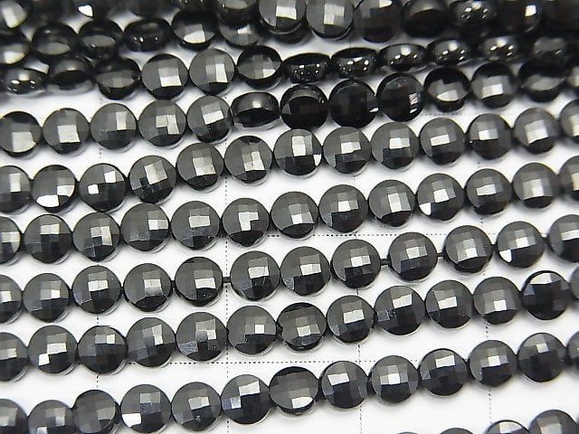 High Quality! 1strand $6.79! Black Spinel AAA Faceted Coin 4x4x2mm 1strand beads (aprx.15inch / 37cm)