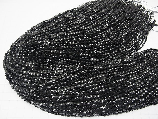 High Quality! 1strand $6.79! Black Spinel AAA Faceted Coin 4x4x2mm 1strand beads (aprx.15inch / 37cm)