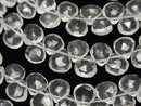 Chestnut Shape, Crystal Quartz, Faceted Briolette Gemstone Beads