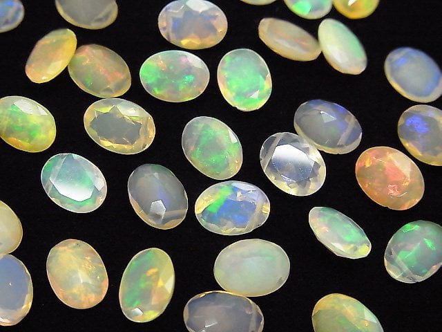 [Video] High Quality Ethiopia Opal AAA Oval Faceted 8x6mm 5pcs