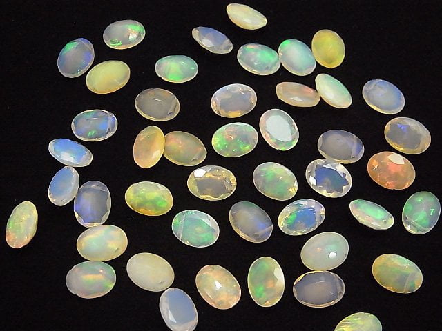 [Video] High Quality Ethiopia Opal AAA Oval Faceted 8x6mm 5pcs