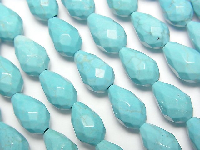 Drop, Magnesite Turquoise Gemstone Beads