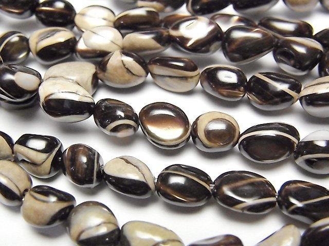 [Video] Mother of Pearl MOP Brown Nugget 1strand beads (aprx.15inch/37cm)