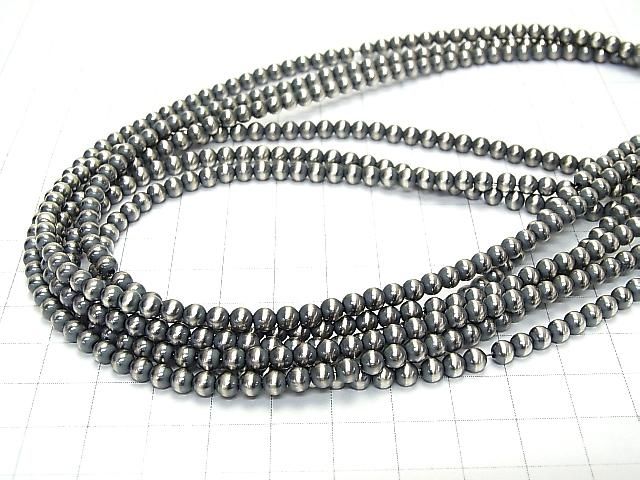 Silver925 Navajo Pearl Round 4mm 10pcs