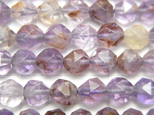 [Video] High Quality! Garden Amethyst AAA- Star Faceted Round 6mm half or 1strand beads (aprx.15inch/37cm)