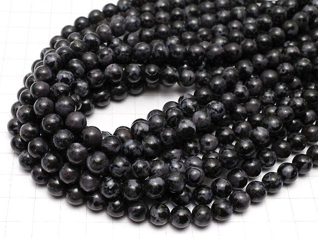 [Video] Madagascar Indigo Gabbro Round 8mm 1strand beads (aprx.15inch/36cm)