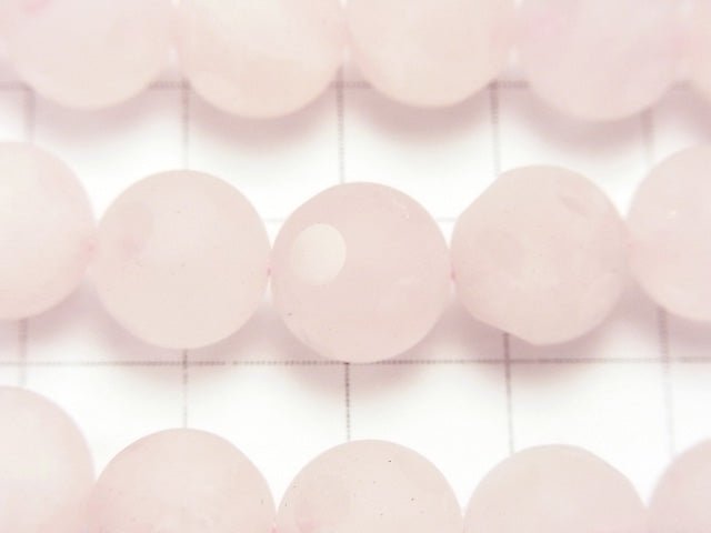 [Video] Rose Quartz Polka Dot Faceted Round 10mm half or 1strand beads (aprx.15inch / 38cm)