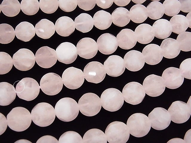 [Video] Rose Quartz Polka Dot Faceted Round 10mm half or 1strand beads (aprx.15inch / 38cm)