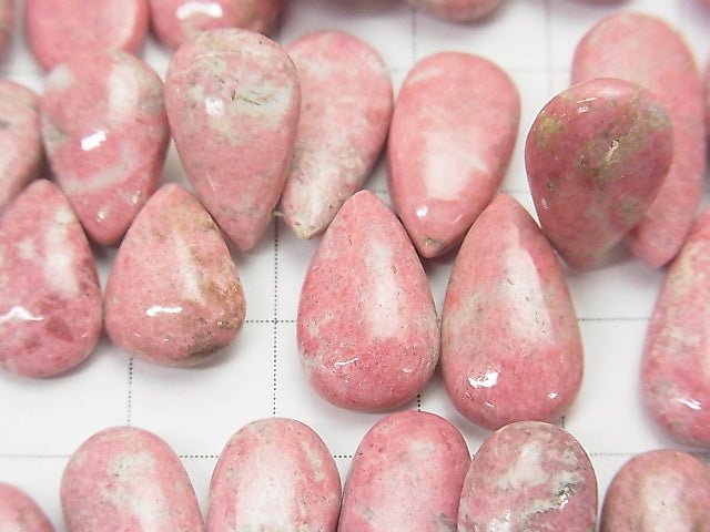 Norway Thulite Pear shape (Smooth) half or 1strand beads (aprx.7inch / 19cm)