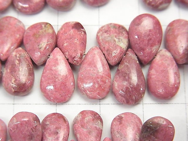 [Video] Norway Thulite Pear shape (Smooth) half or 1strand beads (aprx.7inch / 19cm)