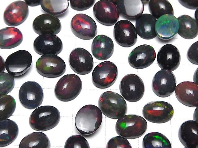 [Video] High Quality Black Opal AAA Oval Cabochon 10x8mm 1pc