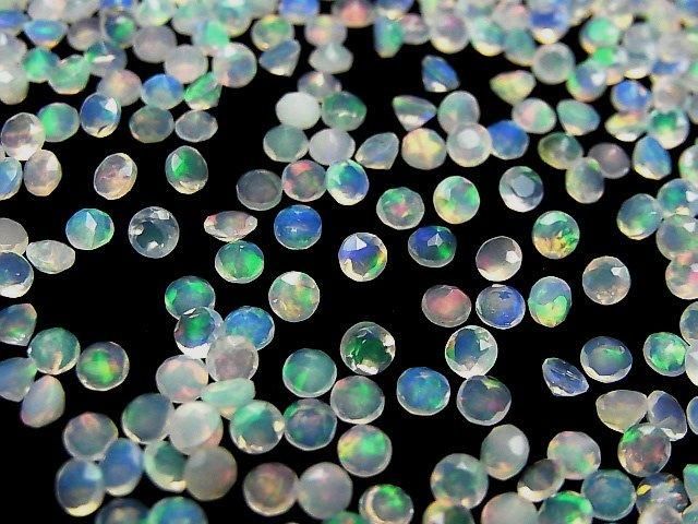 [Video] High Quality Ethiopian Opal AAA - Loose Stone Round Faceted 3x3mm 10pcs