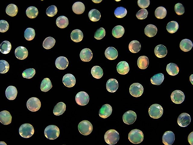 [Video]High Quality Ethiopian Opal AAA- Loose stone Round Faceted 3x3mm 10pcs