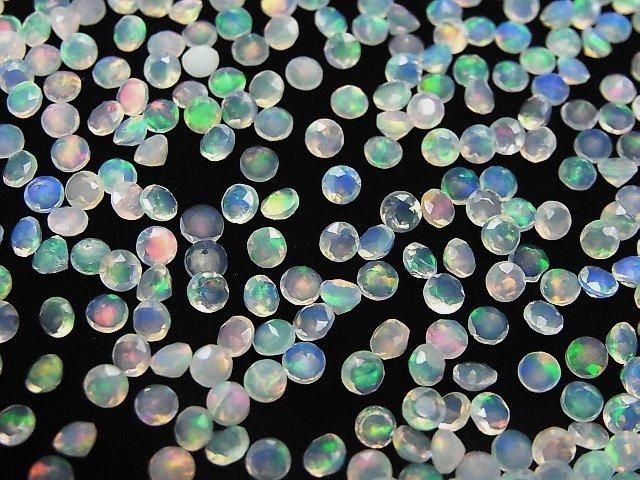 [Video] High Quality Ethiopian Opal AAA - Loose Stone Round Faceted 3x3mm 10pcs
