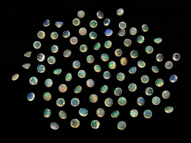 [Video]High Quality Ethiopian Opal AAA- Loose stone Round Faceted 3x3mm 10pcs