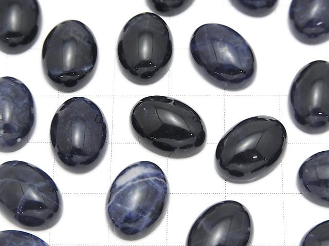 Sodalite AA++ Oval  Cabochon 14x10mm 2pcs