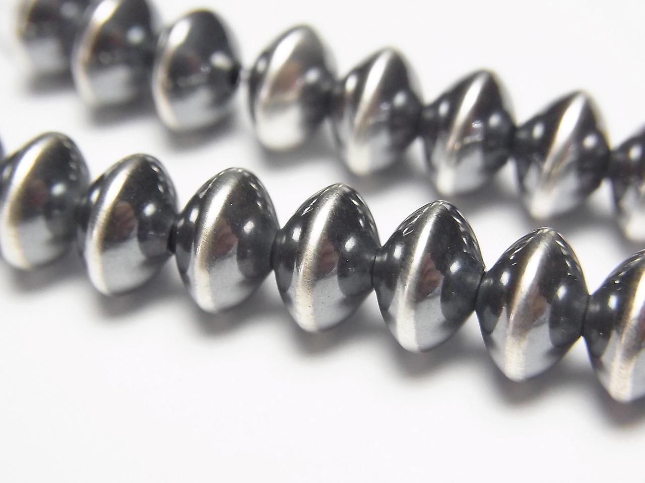 925 純銀 Navajo Pearl 算珠 (圓珠) 8x5mm 2顆