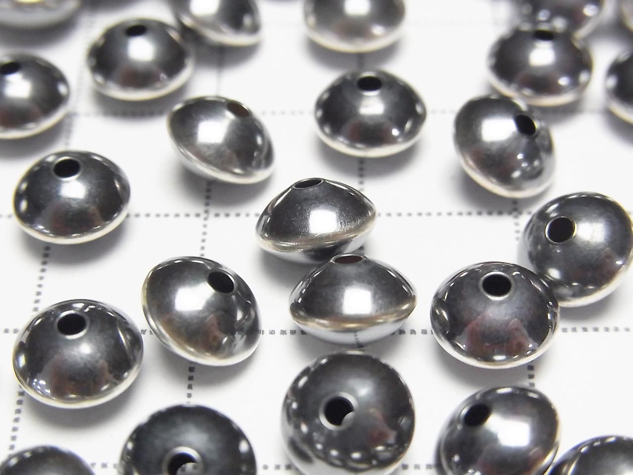 925 純銀 Navajo Pearl 算珠 (圓珠) 8x5mm 2顆