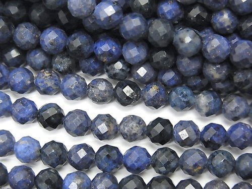 Dumortierite, Faceted Round Gemstone Beads