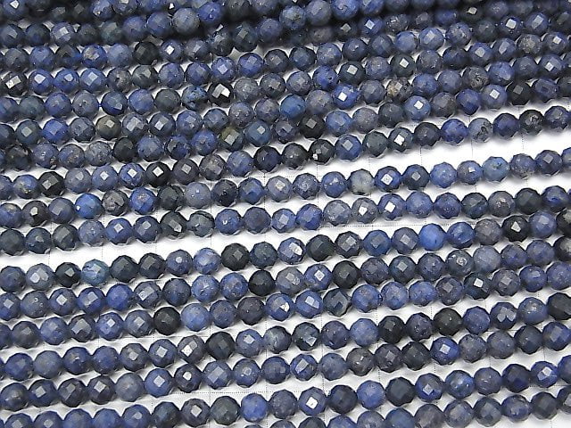 High Quality!  1strand $8.79! Dumortierite  Faceted Round 5mm  1strand beads (aprx.15inch/36cm)