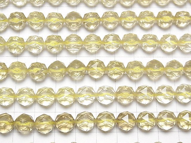 High Quality! Lemon Quartz AAA- Star Faceted Round 10mm half or 1strand beads (aprx.15inch / 37cm)